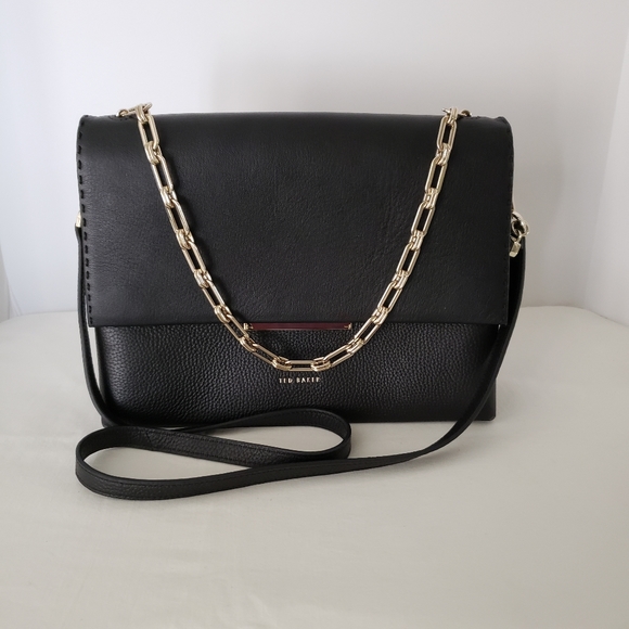 Ted Baker Handbags - Ted Baker Leather Diaana Bar Shoulder Bag Black